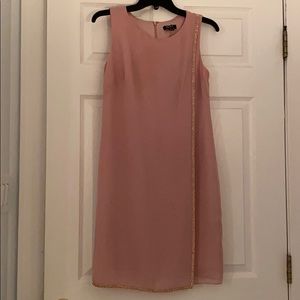 SLNY Embellished Pink Chiffon Dress